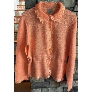 Itsu Top Womens S Peach Crinkled Blouse Button Up Tied Waist Feminine Fabulous